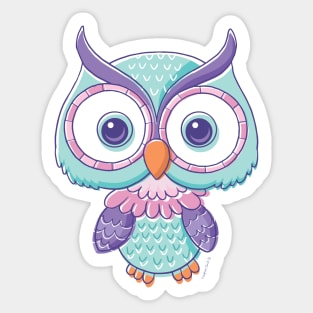 Cute Owl Cartoon Sticker